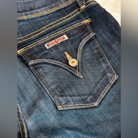 Hudson Crowley Mid Thigh Cuffed Shorts Flap Pockets Dark Wash Size 29 - Picture 4 of 10